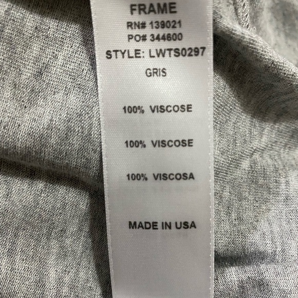 FRAME Heather Gray Tie-Neck Tee - Picture 2 of 5
